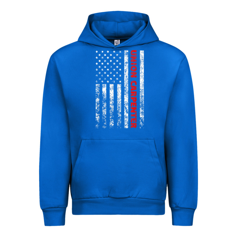 Union Carpenter With A Vintage American Flag For Fans Urban Hoodie by ArtMosaic | Teevron