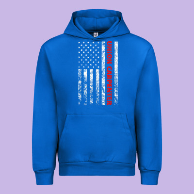 Union Carpenter With A Vintage American Flag For Fans Urban Hoodie Designed By Artmosaic