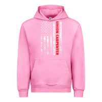 Fuchsia Pink Union Carpenter With A Vintage American Flag For Fans Urban Hoodie - ArtMosaic