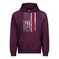 Mauve Wine Union Carpenter With A Vintage American Flag For Fans Urban Hoodie - ArtMosaic