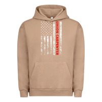 Pigment Burro Union Carpenter With A Vintage American Flag For Fans Urban Hoodie - ArtMosaic
