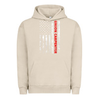Pigment French Oak Union Carpenter With A Vintage American Flag For Fans Urban Hoodie - ArtMosaic
