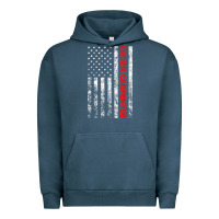Pigment Midnight Navy Union Carpenter With A Vintage American Flag For Fans Urban Hoodie - ArtMosaic