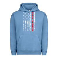 Pigment Pebble Blue Union Carpenter With A Vintage American Flag For Fans Urban Hoodie - ArtMosaic