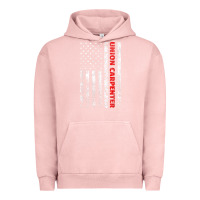 Pigment Salmon Union Carpenter With A Vintage American Flag For Fans Urban Hoodie - ArtMosaic