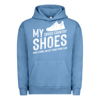 Pigment Pebble Blue cross country running   xc run runner pullover hoodie Urban Hoodie - ArtMosaic