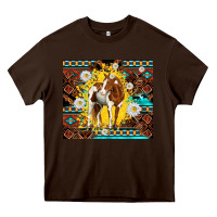 Chocolate Brown aztec tribal horse Heavy Core Tee - TumblerDesignByShophia