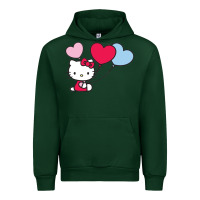 Forest Green kitty Urban Hoodie - ArtMosaic