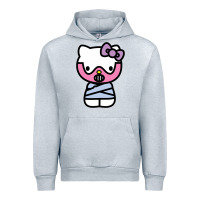 Heather Grey hell kitty cute devil Urban Hoodie - ArtMosaic