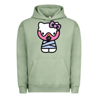 Pigment Oil Green hell kitty cute devil Urban Hoodie - ArtMosaic