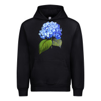 Black Blue  hydrangea Urban Hoodie - ArtMosaic