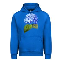 Cobalt Blue  hydrangea Urban Hoodie - ArtMosaic