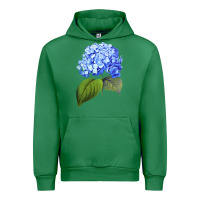 Emerald Blue  hydrangea Urban Hoodie - ArtMosaic