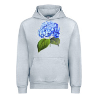 Heather Grey Blue  hydrangea Urban Hoodie - ArtMosaic