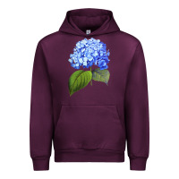 Mauve Wine Blue  hydrangea Urban Hoodie - ArtMosaic