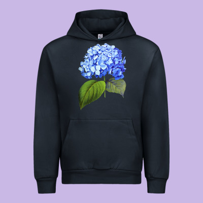 Blue  Hydrangea Urban Hoodie Designed By Artmosaic