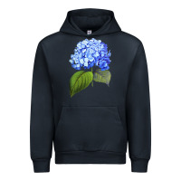 Navy Blue  hydrangea Urban Hoodie - ArtMosaic