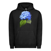 Pigment Black Blue  hydrangea Urban Hoodie - ArtMosaic