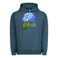 Pigment Midnight Navy Blue  hydrangea Urban Hoodie - ArtMosaic