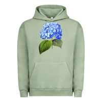 Pigment Oil Green Blue  hydrangea Urban Hoodie - ArtMosaic