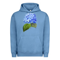 Pigment Pebble Blue Blue  hydrangea Urban Hoodie - ArtMosaic
