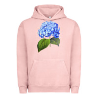 Pigment Salmon Blue  hydrangea Urban Hoodie - ArtMosaic
