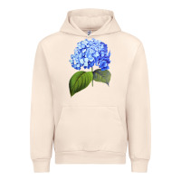 Sandshell Blue  hydrangea Urban Hoodie - ArtMosaic