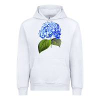 White Blue  hydrangea Urban Hoodie - ArtMosaic