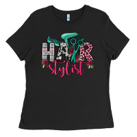Black hair stylist Ladies Tee - OliviaCreatesArt