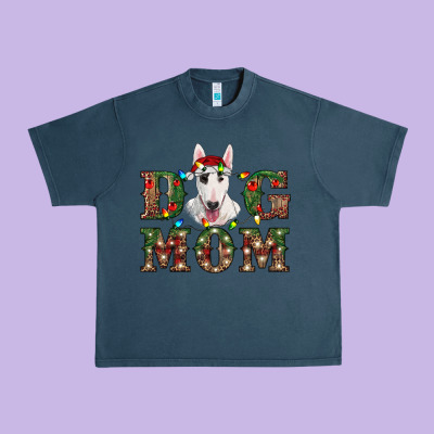 Christmas Dog Mom Bull Terrier Urban Heavy Tee Designed By Ranaportraitstore