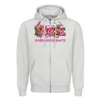 Dove Grey nurse with valentines day element Zipper Hoodie - AdoDesignShop