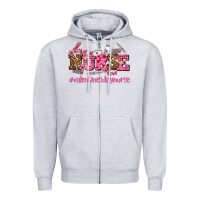 Heather Grey nurse with valentines day element Zipper Hoodie - AdoDesignShop