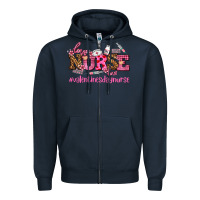 Navy nurse with valentines day element Zipper Hoodie - AdoDesignShop