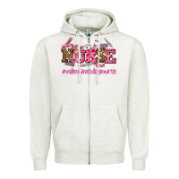 Oatmeal Heather nurse with valentines day element Zipper Hoodie - AdoDesignShop