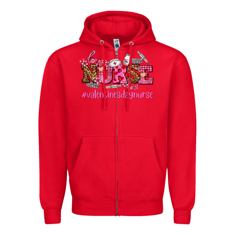 Nurse With Valentines Day Element Zipper Hoodie by AdoDesignShop | Teevron