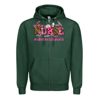 Sports Green nurse with valentines day element Zipper Hoodie - AdoDesignShop