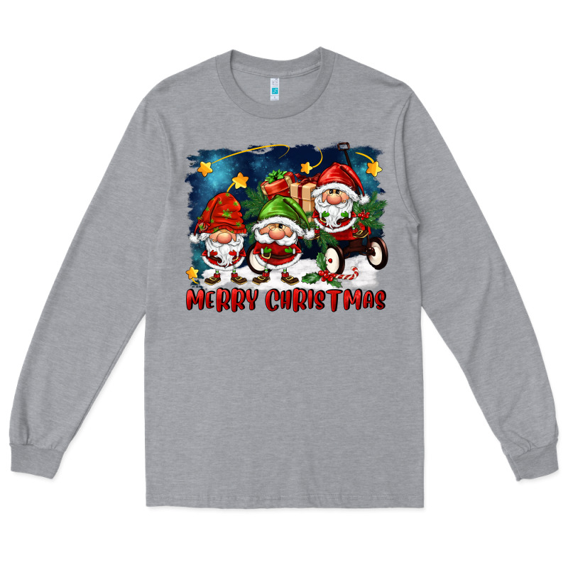 Merry Christmas Gnomies Wagon Long Sleeve Tee by FaDigitalArtStudio | Teevron