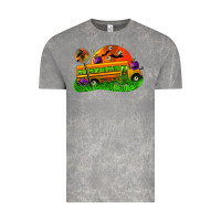 Cloud Rock Halloween School Bus Vintage Tee - FaDigitalArtStudio