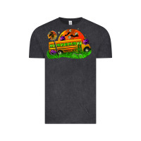Vintage Black Halloween School Bus Vintage Tee - FaDigitalArtStudio