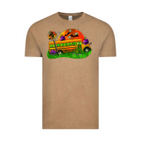 Vintage Coffee Halloween School Bus Vintage Tee - FaDigitalArtStudio