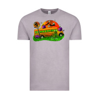 Vintage Zinc Halloween School Bus Vintage Tee - FaDigitalArtStudio
