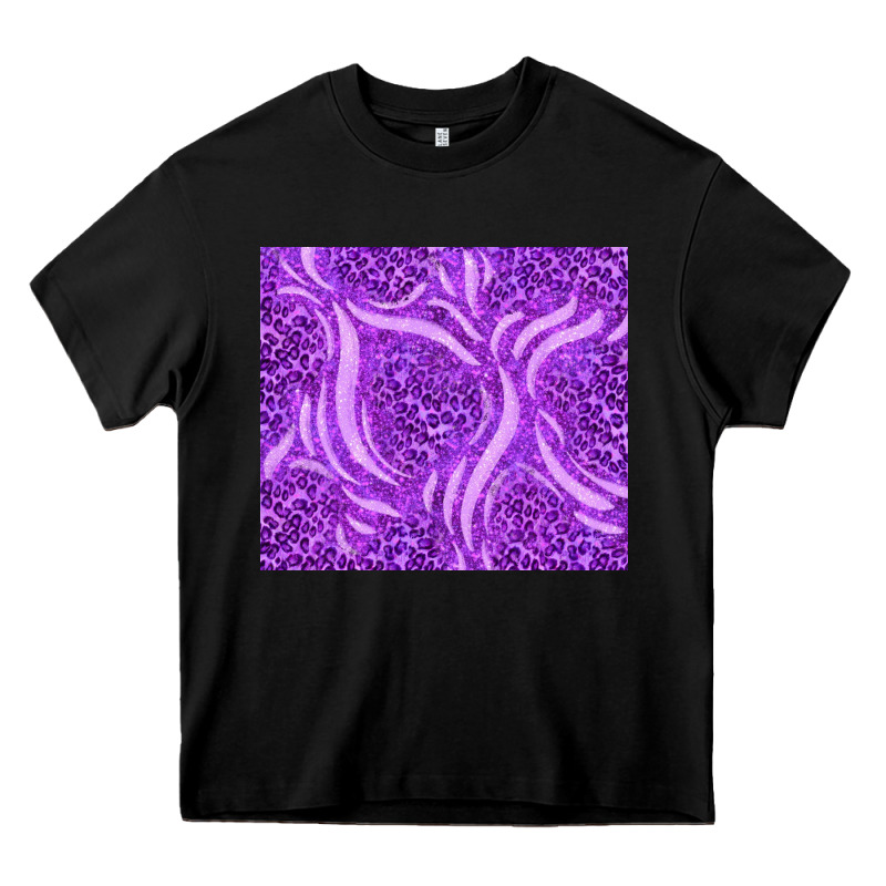 Purple Glitter With Leopard Pattern Heavy Core Tee by TumblerDesignByShophia | Teevron