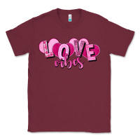 Burgundy Love vibes Valentine's Day Classic Tee - HowdyJamesFarm