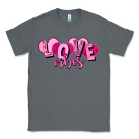 Charcoal Heather Love vibes Valentine's Day Classic Tee - HowdyJamesFarm