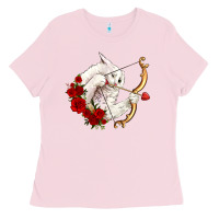 Bubblegum Pink cupid cat Ladies Tee - OliviaCreatesArt