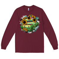 Burgundy Aguascalientes State Of Mexico Map Long Sleeve Tee - RanaPortraitStore