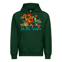 Forest Green T- Rex Tis The Season Urban Hoodie - RanaPortraitStore