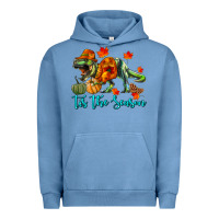 Pigment Pebble Blue T- Rex Tis The Season Urban Hoodie - RanaPortraitStore