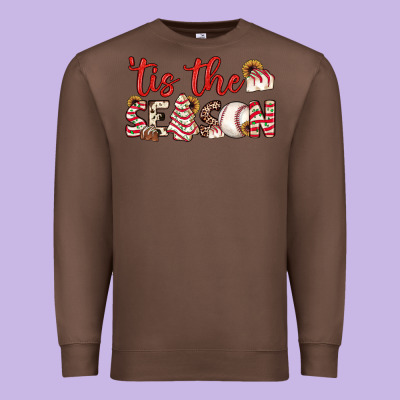 Tis The Season Baseball Little Debbie Tree Cakes Premium Sweatshirt Designed By Jahusdesignshop
