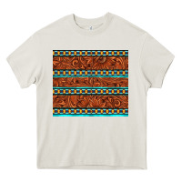 Cream tooled leather and aztec Heavy Core Tee - TumblerDesignByShophia